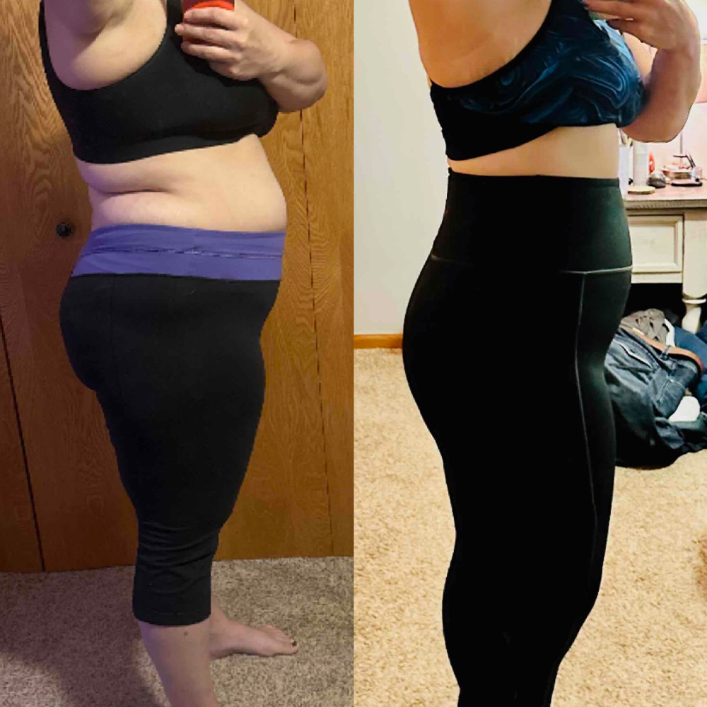 Britt Mudd's client transformation of losing fat rolls