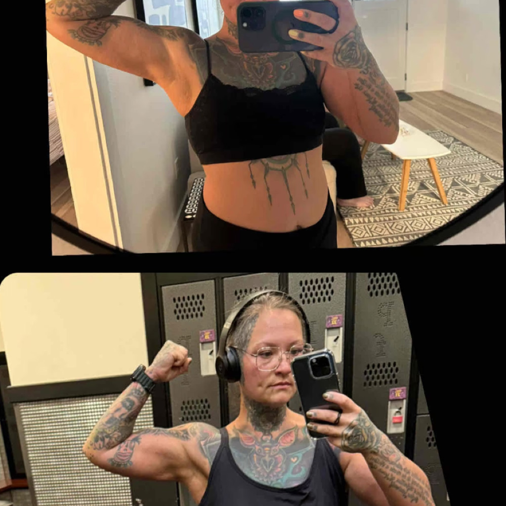 Britt Mudd's client transformation of losing belly fat